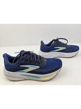 Brooks Ghost 17 Womens Size 8 B Peacoat Lime Blue Running Athletic Walking Shoe